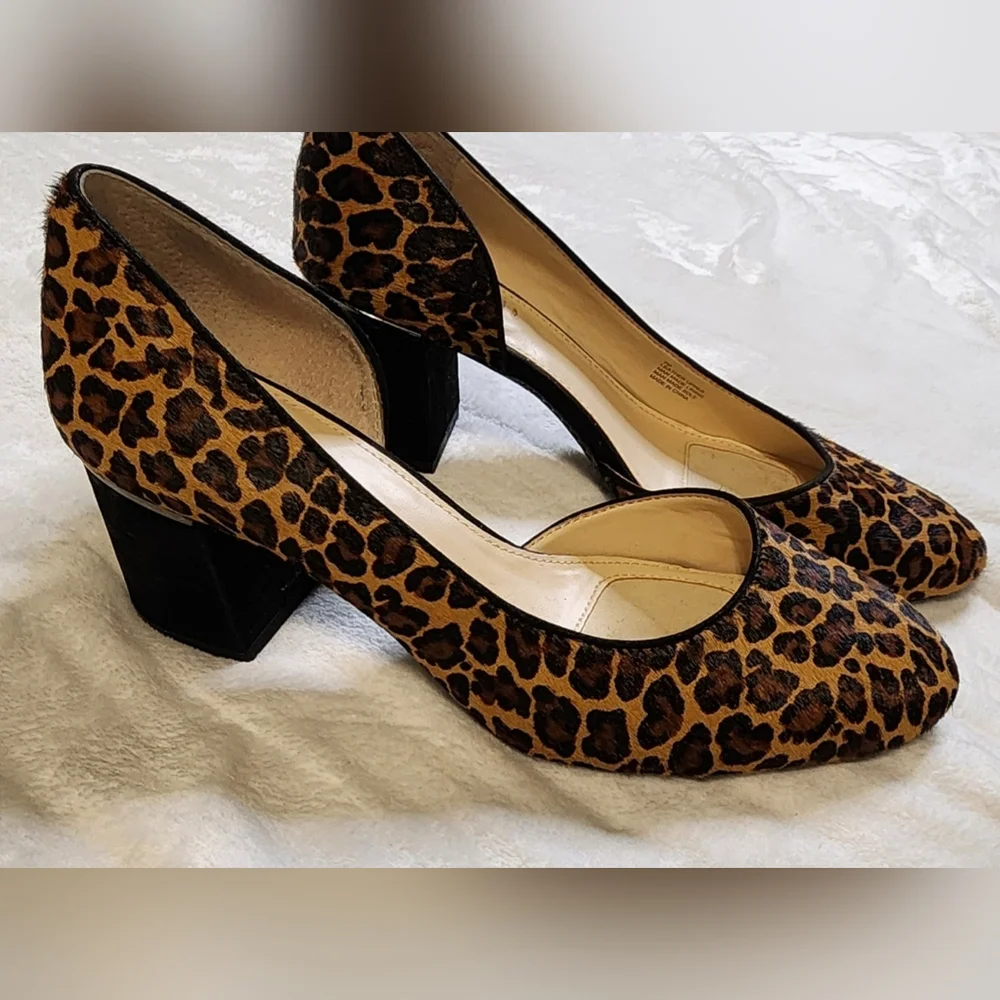 Calf Hair Leopard Print Heels By Alex Marie, EUC, SIZE‎ 7
